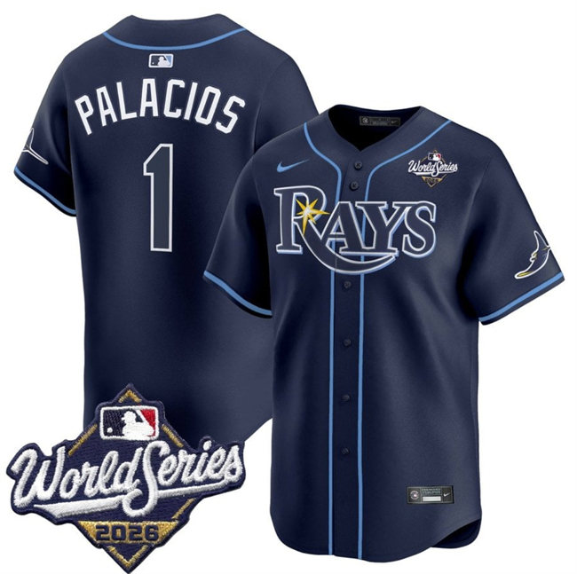 Tampa Bay Rays #1 Richie Palacios Navy 2026 World Series Limited Stitched Baseball Jersey Tampa Bay Rays #1 Richie Palacios Navy 2026 World Series Limited Stitched Baseball Jersey