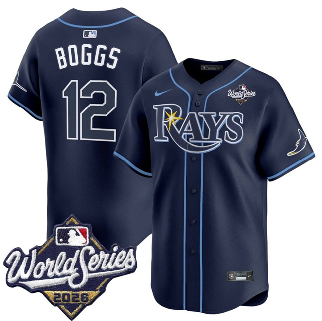 Tampa Bay Rays #12 Wade Boggs Navy 2026 World Series Limited Stitched Baseball Jersey Tampa Bay Rays #12 Wade Boggs Navy 2026 World Series Limited Stitched Baseball Jersey