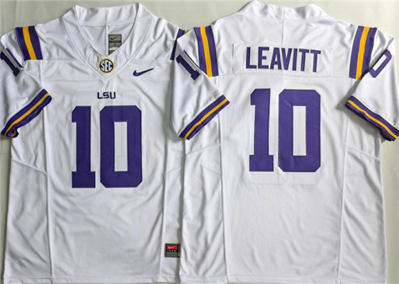 LSU Tigers #10 Sam Leavitt White 2026 F.U.S.E. Stitched Jersey LSU Tigers #10 Sam Leavitt White 2026 F.U.S.E. Stitched Jersey