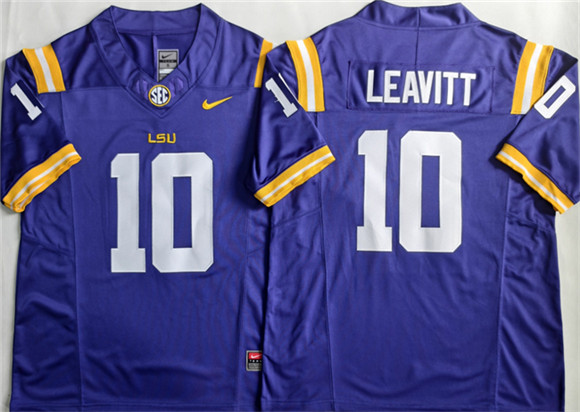 LSU Tigers #10 Sam Leavitt Purple 2026 F.U.S.E. Stitched Jersey LSU Tigers #10 Sam Leavitt Purple 2026 F.U.S.E. Stitched Jersey