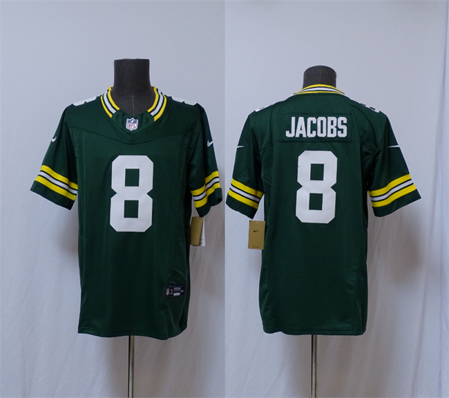 Green Bay Packers #8 Josh Jacobs Green Vapor 2025 F.U.S.E. Limited Football Stitched Jersey Green Bay Packers #8 Josh Jacobs Green Vapor 2025 F.U.S.E. Limited Football Stitched Jersey