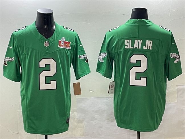Philadelphia Eagles #2 Darius Slay Jr. Green 2025 Super Bowl LIX Patch F.U.S.E. Throwback Vapor Untouchable Limited Stitched Football Jersey Philadelphia Eagles #2 Darius Slay Jr. Green 2025 Super Bowl LIX Patch F.U.S.E. Throwback Vapor Untouchable Limited Stitched Football Jersey