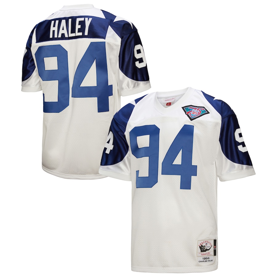Mitchell & Ness Charles Haley White Dallas Cowboys 1994 Throwback Jersey Mitchell & Ness Charles Haley White Dallas Cowboys 1994 Throwback Jersey