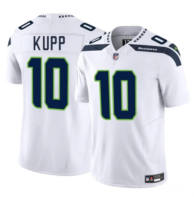 Seattle Seahawks #10 Cooper Kupp White 2025 F.U.S.E. Vapor Limited Football Stitched Jersey Seattle Seahawks #10 Cooper Kupp White 2025 F.U.S.E. Vapor Limited Football Stitched Jersey