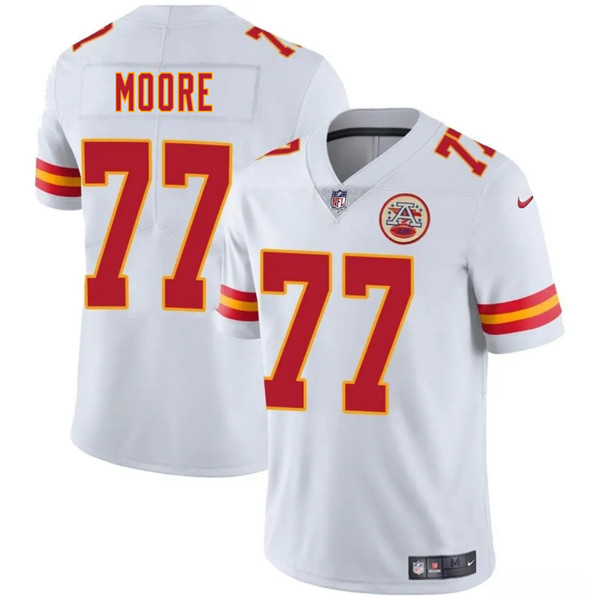 Kansas City Chiefs #77 Jaylon Moore White 2025 Vapor Untouchable Limited Football Stitched Jersey Kansas City Chiefs #77 Jaylon Moore White 2025 Vapor Untouchable Limited Football Stitched Jersey