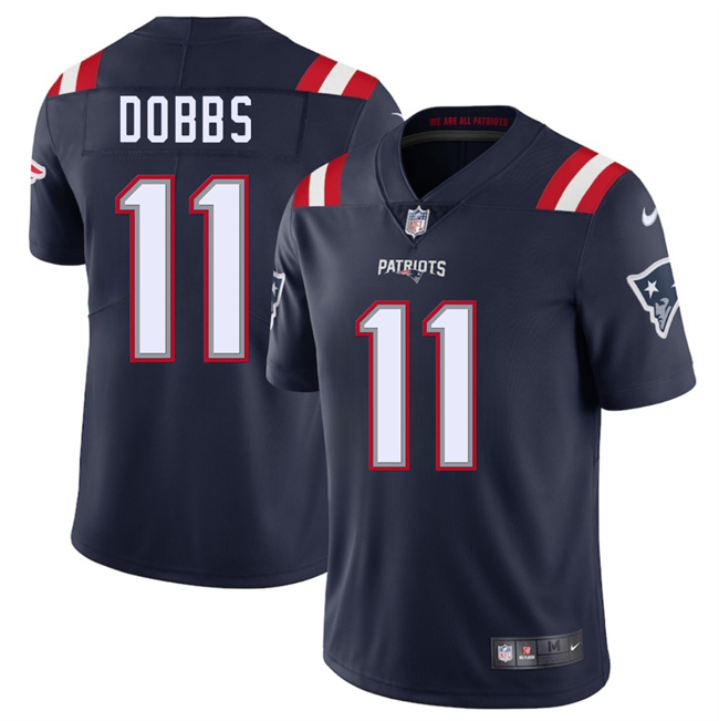 New England Patriots #11 Joshua Dobbs Navy 2025 Vapor Limited Football Stitched Jersey New England Patriots #11 Joshua Dobbs Navy 2025 Vapor Limited Football Stitched Jersey