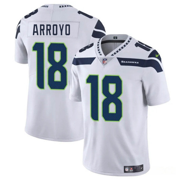 Seattle Seahawks #18 Elijah Arroyo White 2025 Draft Vapor Limited Football Stitched Jersey Seattle Seahawks #18 Elijah Arroyo White 2025 Draft Vapor Limited Football Stitched Jersey