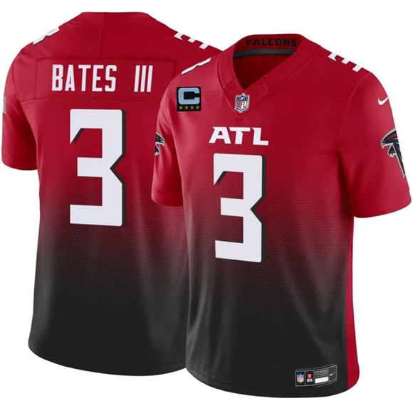 Atlanta Falcons #3 Jesse Bates III Red Black 2025 F.U.S.E With 4-Star C Patch Vapor Untouchable Limited Football Stitched Jersey Atlanta Falcons #3 Jesse Bates III Red Black 2025 F.U.S.E With 4-Star C Patch Vapor Untouchable Limited Football Stitched Jersey