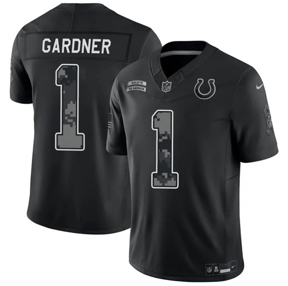 Indianapolis Colts #1 Sauce Gardner Black 2026 F.U.S.E. Salute to Service Limited Football Stitched Jersey Indianapolis Colts #1 Sauce Gardner Black 2026 F.U.S.E. Salute to Service Limited Football Stitched Jersey
