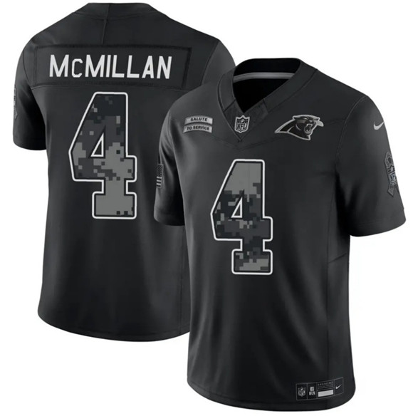 Carolina Panthers #4 Tetairoa McMillan Black F.U.S.E. 2026 Salute to Service Limited Football Stitched Jersey Carolina Panthers #4 Tetairoa McMillan Black F.U.S.E. 2026 Salute to Service Limited Football Stitched Jersey