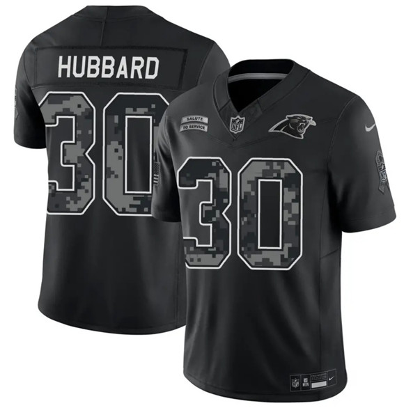 Carolina Panthers #30 Chuba Hubbard Black F.U.S.E. 2026 Salute to Service Limited Football Stitched Jersey Carolina Panthers #30 Chuba Hubbard Black F.U.S.E. 2026 Salute to Service Limited Football Stitched Jersey