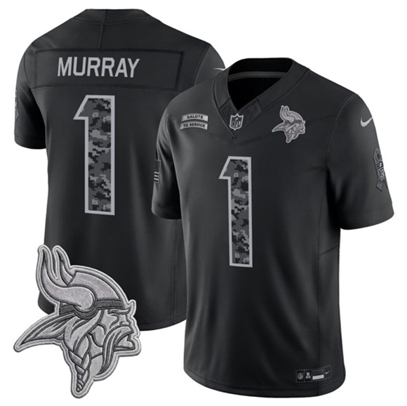 Minnesota Vikings #1 Kyler Murray Black 2026 F.U.S.E. Salute to Service Limited Football Stitched Jersey Minnesota Vikings #1 Kyler Murray Black 2026 F.U.S.E. Salute to Service Limited Football Stitched Jersey