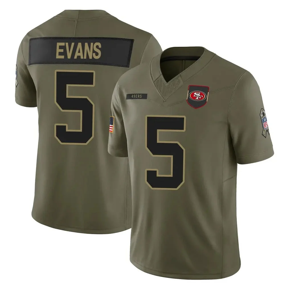 San Francisco 49ers #5 Mike Evans Black F.U.S.E. 2025 Salute to Service Limited Stitched Football Jersey San Francisco 49ers #5 Mike Evans Black F.U.S.E. 2025 Salute to Service Limited Stitched Football Jersey