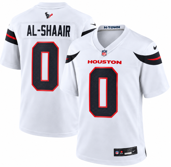Houston Texans #0 Azeez Al-Shaair White Vapor Limited Football Stitched Jersey Houston Texans #0 Azeez Al-Shaair White Vapor Limited Football Stitched Jersey