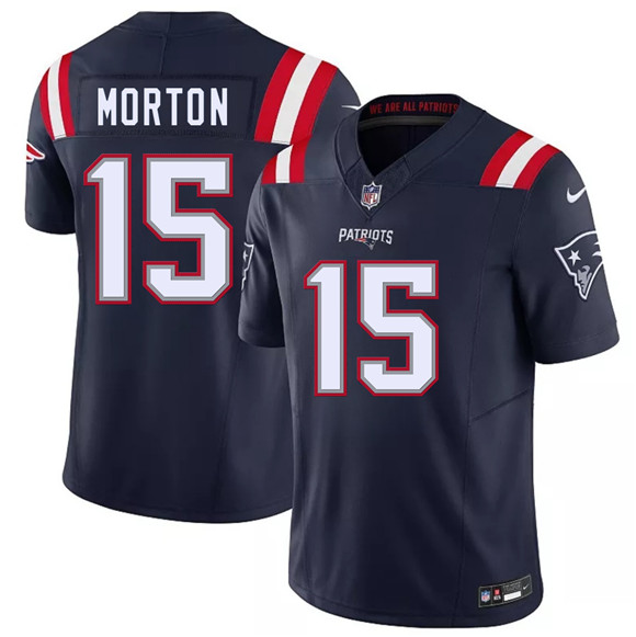 New England Patriots #15 Behren Morton Navy 2026 Draft F.U.S.E. Vapor Limited Football Stitched Jersey New England Patriots #15 Behren Morton Navy 2026 Draft F.U.S.E. Vapor Limited Football Stitched Jersey