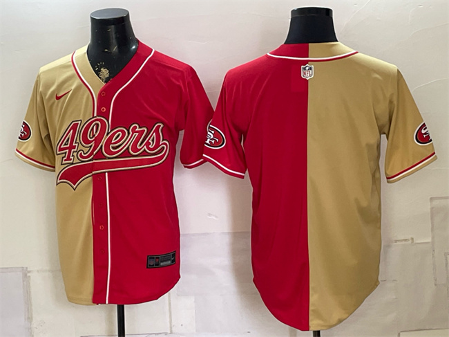 San Francisco 49ers Blank Gold Red Split Stitched Jersey San Francisco 49ers Blank Gold Red Split Stitched Jersey