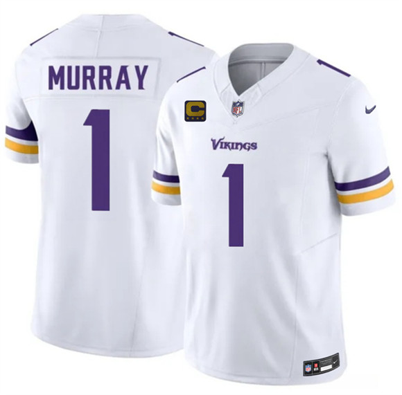 Minnesota Vikings #1 Kyler Murray White 2026 F.U.S.E. 4-Star C Patch Vapor Untouchable Limited Football Stitched Jersey Minnesota Vikings #1 Kyler Murray White 2026 F.U.S.E. 4-Star C Patch Vapor Untouchable Limited Football Stitched Jersey