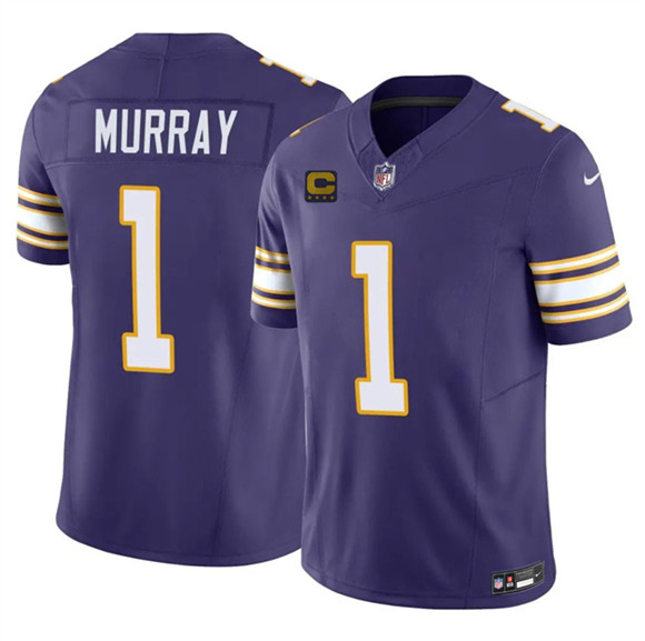 Minnesota Vikings #1 Kyler Murray Purple 2026 F.U.S.E. 4-Star C Patch Throwback Vapor Untouchable Limited Football Stitched Jersey Minnesota Vikings #1 Kyler Murray Purple 2026 F.U.S.E. 4-Star C Patch Throwback Vapor Untouchable Limited Football Stitched Jersey