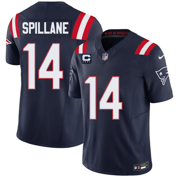 New England Patriots #14 Robert Spillane Navy 2026 F.U.S.E. 4-Star C Pach Vapor Limited Football Stitched Jersey New England Patriots #14 Robert Spillane Navy 2026 F.U.S.E. 4-Star C Pach Vapor Limited Football Stitched Jersey