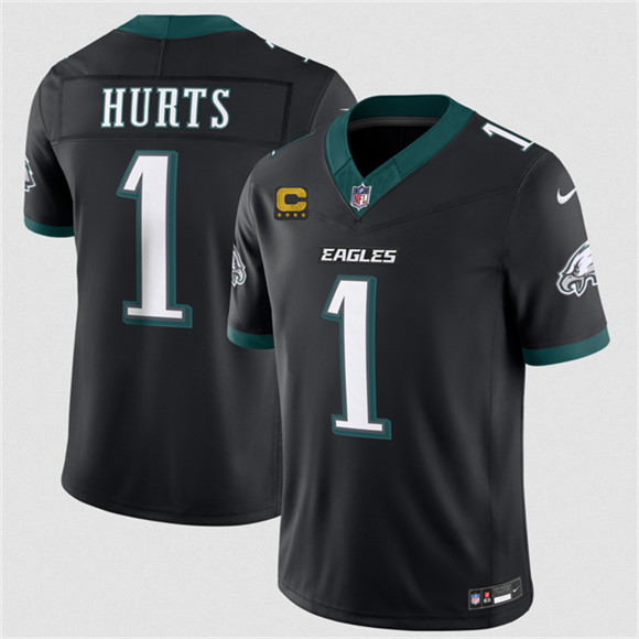 Philadelphia Eagles #1 Jalen Hurts Black 2026 F.U.S.E. 4-Star C Patch Vapor Untouchable Limited Football Stitched Jersey Philadelphia Eagles #1 Jalen Hurts Black 2026 F.U.S.E. 4-Star C Patch Vapor Untouchable Limited Football Stitched Jersey