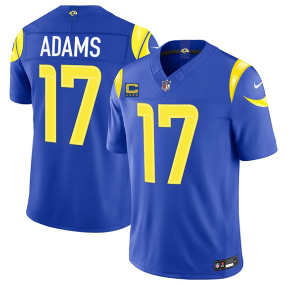 Los Angeles Rams #17 Davante Adams Royal 2026 F.U.S.E. 4-Star C Patch Vapor Limited Football Stitched Jersey Los Angeles Rams #17 Davante Adams Royal 2026 F.U.S.E. 4-Star C Patch Vapor Limited Football Stitched Jersey