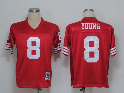 San Francisco 49ers #8 Steve Young Red Throwback Jersey San Francisco 49ers #8 Steve Young Red Throwback Jersey