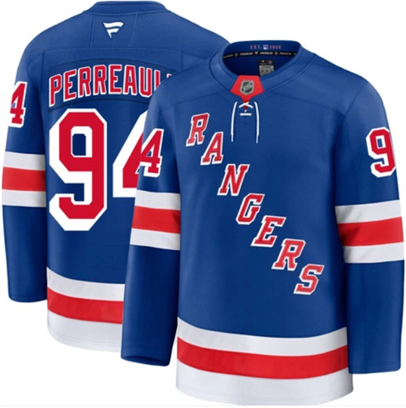New York Rangers #94 Gabe Perreault Royal Home Stitched Hockey Jersey New York Rangers #94 Gabe Perreault Royal Home Stitched Hockey Jersey