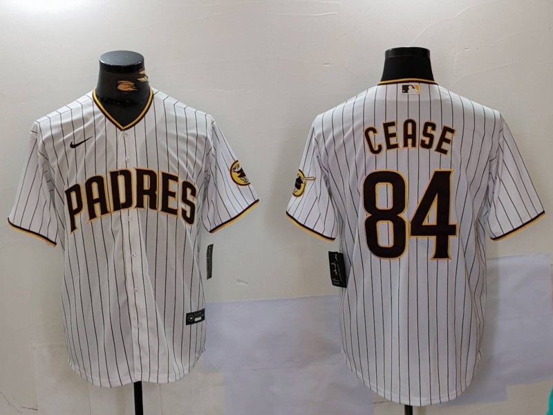 San Diego Padres #84 Dylan Cease White Team Logo Stitched Cool Base Nike Jersey San Diego Padres #84 Dylan Cease White Team Logo Stitched Cool Base Nike Jersey
