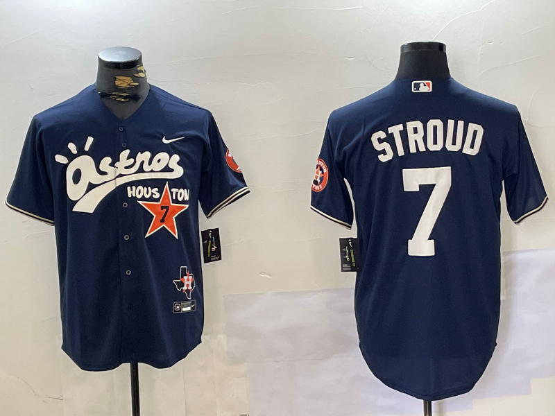 Houston Astros #7 CJ Stroud Navy Cactus Jack Vapor Premier Stitched Baseball Jersey Houston Astros #7 CJ Stroud Navy Cactus Jack Vapor Premier Stitched Baseball Jersey