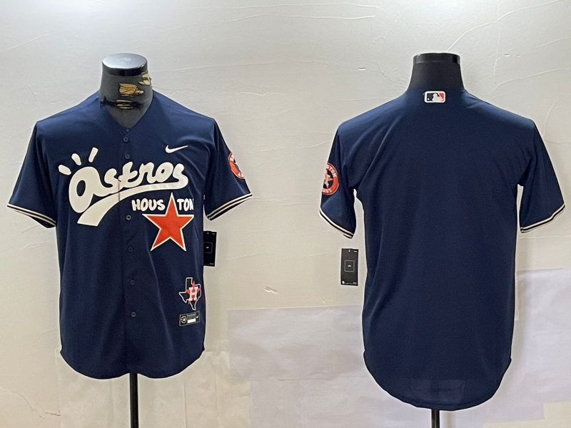 Houston Astros Blank Navy Cactus Jack Vapor Premier Stitched Baseball Jersey