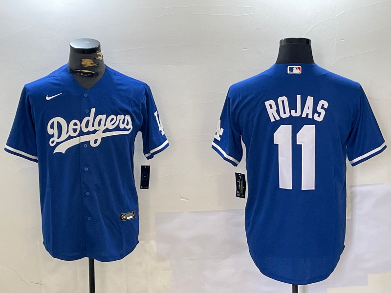 Los Angeles Dodgers #11 Miguel Rojas Blue Cool Base Stitched Jersey
