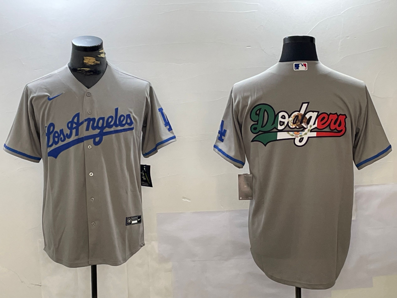 Los Angeles Dodgers Blank Grey With los Cool Base Stitched Jerseys