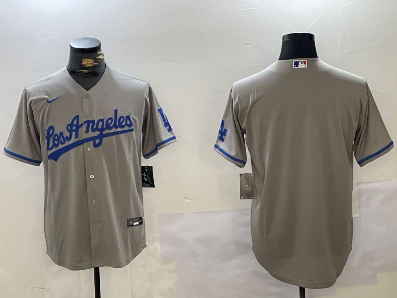 Los Angeles Dodgers Blank Grey With los Cool Base Stitched Jersey