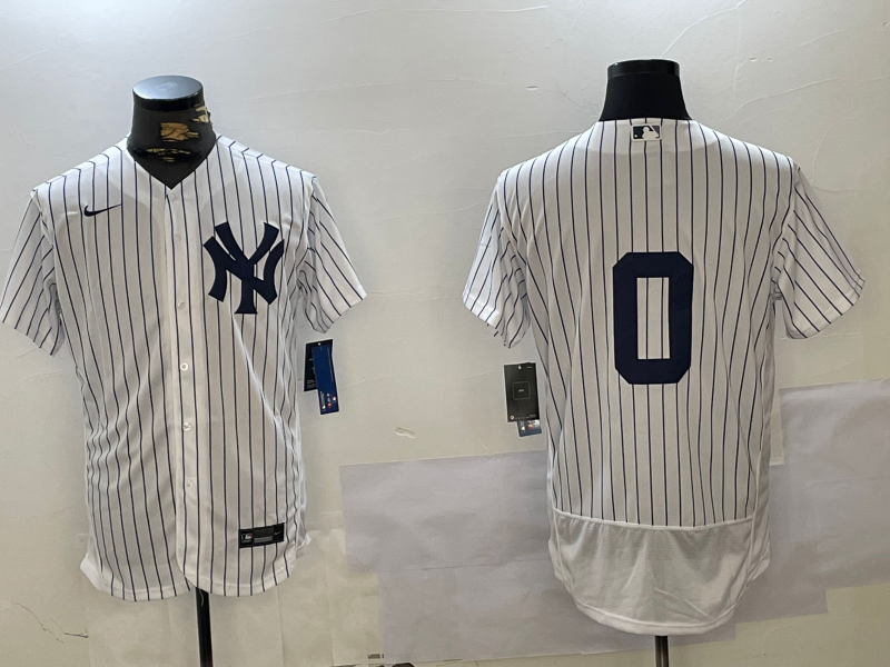 New York Yankees #0 Marcus Stroman No Name White Flex Base Stitched Jersey