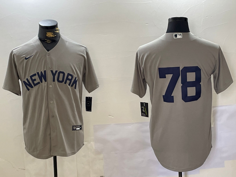 New York Yankees #78 Kellin Deglan Grey Field of Dreams Cool Base Jersey