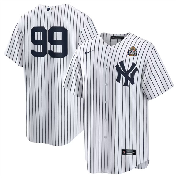 New York Yankees #99 Aaron Judge White 2024 World Series Cool Base Stitched Baseball Jersey