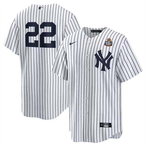New York Yankees #22 Juan Soto White 2024 World Series Cool Base Stitched Baseball Jersey