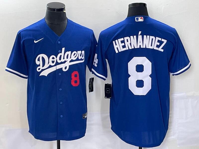 Los Angeles Dodgers #8 Enrique Hern??ndez Blue Flex Base Stitched Baseball Jersey