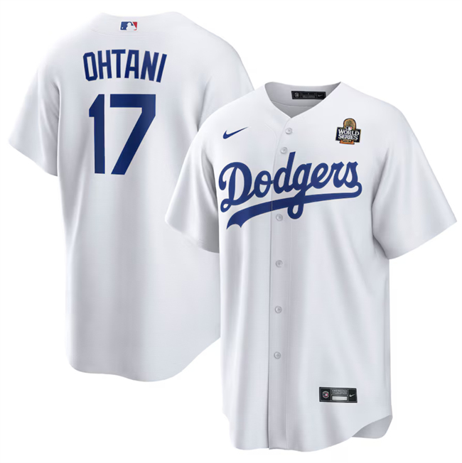 Los Angeles Dodgers #17 Shohei Ohtani White 2024 World Series Cool Base Stitched Baseball Jersey Los Angeles Dodgers #17 Shohei Ohtani White 2024 World Series Cool Base Stitched Baseball Jersey