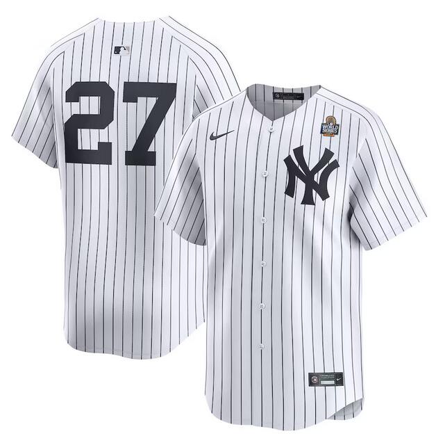 New York Yankees #27 Giancarlo Stanton White 2024 World Series Home Limited Stitched Baseball Jersey