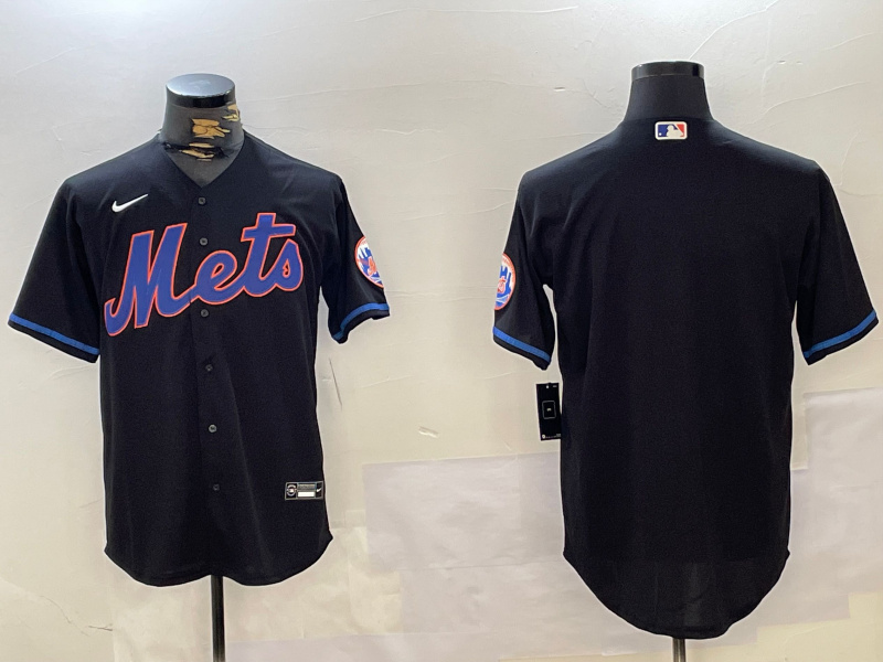 New York Mets Team Big Logo Graphite 2024 City Connect Limited Stitched Baseball Jersey