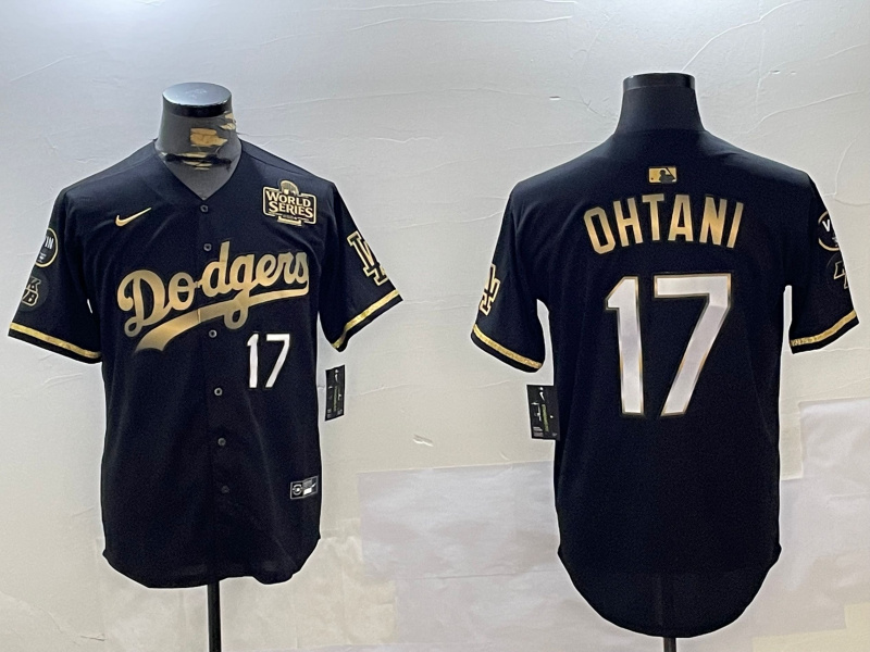 Los Angeles Dodgers #17 Shohei Ohtani Black Gold 2024 World Series Champions Cool Base Stitched Baseball Jersey Los Angeles Dodgers #17 Shohei Ohtani Black Gold 2024 World Series Champions Cool Base Stitched Baseball Jersey