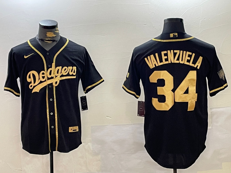 Los Angeles Dodgers #34 Fernando Valenzuela Black Authentic Collection Stitched MLB Jersey Los Angeles Dodgers #34 Fernando Valenzuela Black Authentic Collection Stitched MLB Jersey