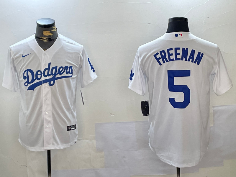 Los Angeles Dodgers #5 Freddie Freeman White Cool Base Jersey