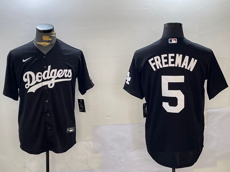 Los Angeles Dodgers #5 Freddie Freeman Black Cool Base Jersey