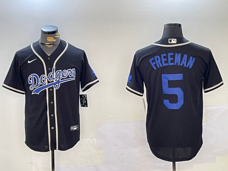 Los Angeles Dodgers #5 Freddie Freeman Black Cool Base Jerseys