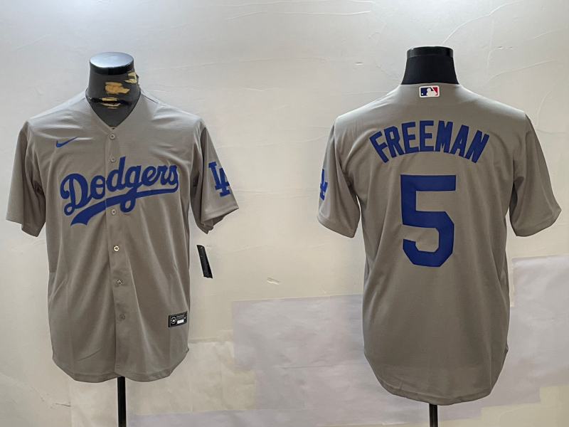 Los Angeles Dodgers #5 Freddie Freeman Grey Cool Base Jersey Los Angeles Dodgers #5 Freddie Freeman Grey Cool Base Jersey