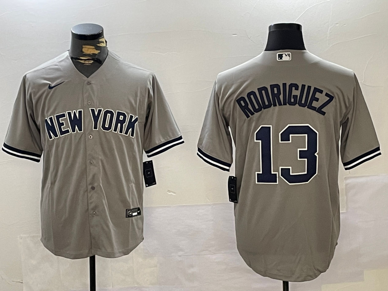 New York Yankees #13 Alex Rodriguez Grey Cool Base Stitched Jersey New York Yankees #13 Alex Rodriguez Grey Cool Base Stitched Jersey