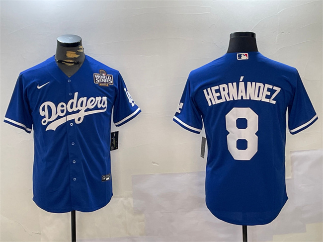 Los Angeles Dodgers #8 Enrique Hern??ndez Royal 2024 World Series Cool Base Stitched Baseball Jersey