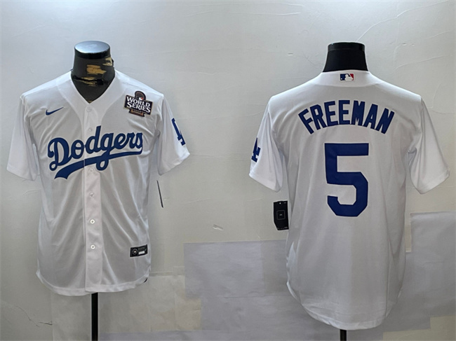 Los Angeles Dodgers #5 Freddie Freeman White 2024 World Series Cool Base Stitched Baseball Jersey Los Angeles Dodgers #5 Freddie Freeman White 2024 World Series Cool Base Stitched Baseball Jersey